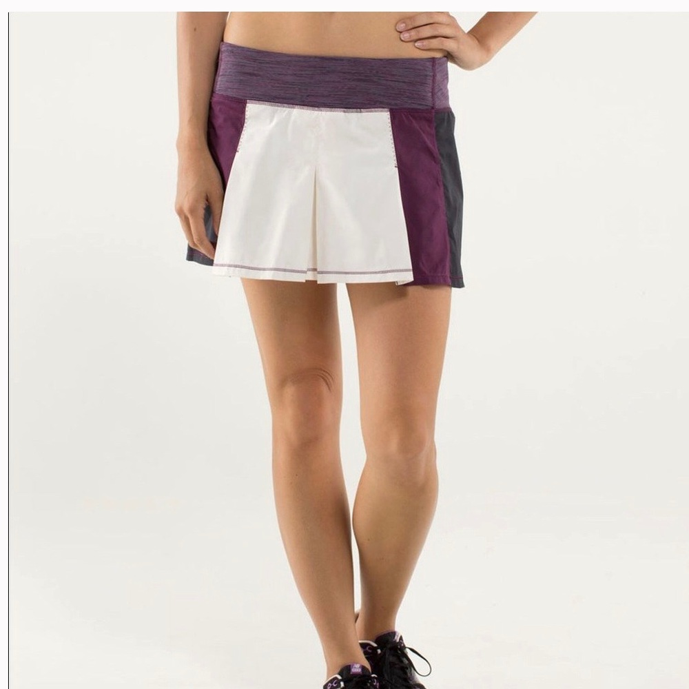 Lululemon Fast Cat Skirt in Angel Wing and Plum